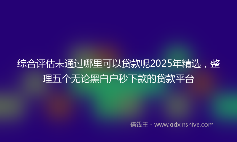 综合评估未通过哪里可以贷款呢2025年精选，整理五个无论黑白户秒下款的贷款平台