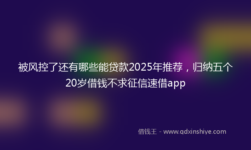 被风控了还有哪些能贷款2025年推荐，归纳五个20岁借钱不求征信速借app