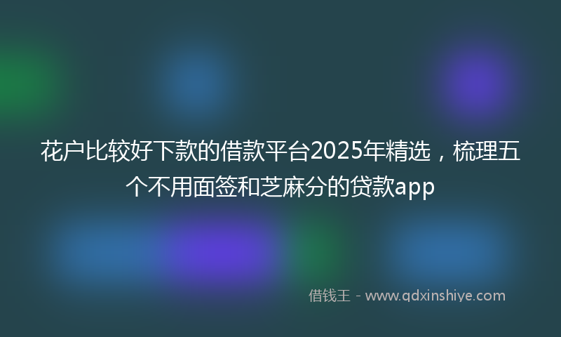 花户比较好下款的借款平台2025年精选，梳理五个不用面签和芝麻分的贷款app
