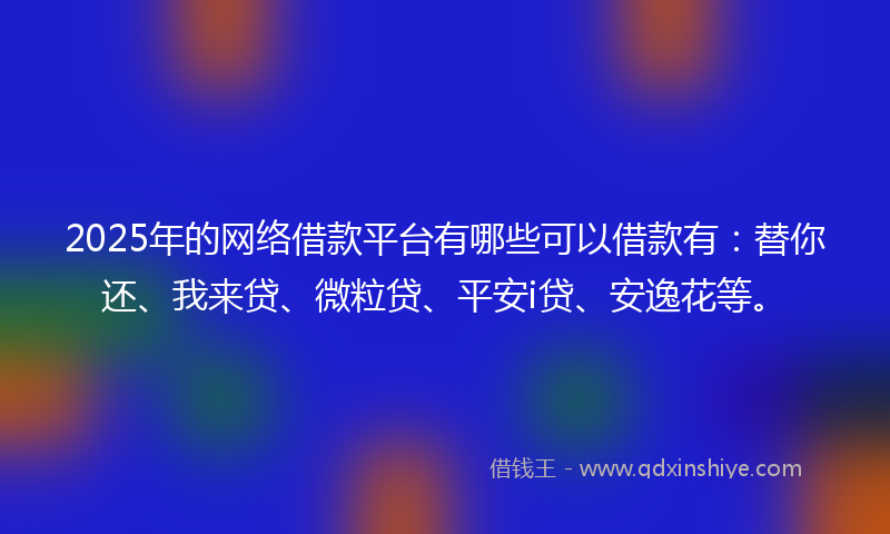 2025年的网络借款平台有哪些可以借款有：替你还、我来贷、微粒贷、平安i贷、安逸花等。