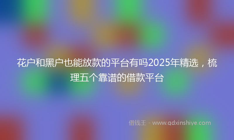 花户和黑户也能放款的平台有吗2025年精选，梳理五个靠谱的借款平台