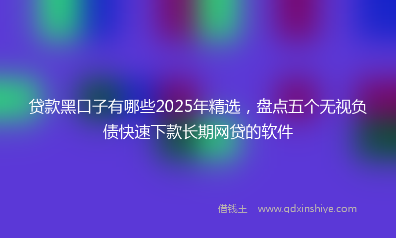 贷款黑口子有哪些2025年精选，盘点五个无视负债快速下款长期网贷的软件