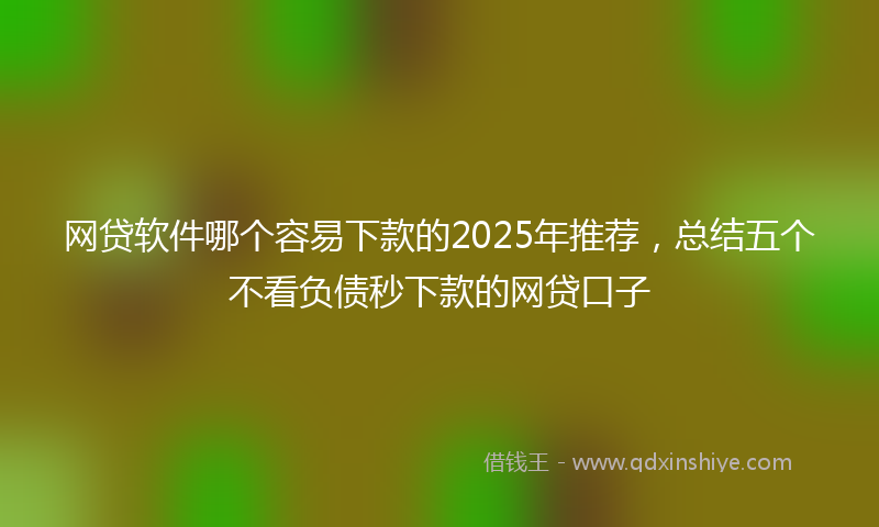 网贷软件哪个容易下款的2025年推荐，总结五个不看负债秒下款的网贷口子