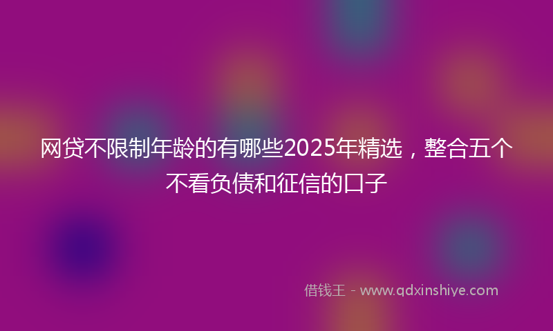 网贷不限制年龄的有哪些2025年精选，整合五个不看负债和征信的口子