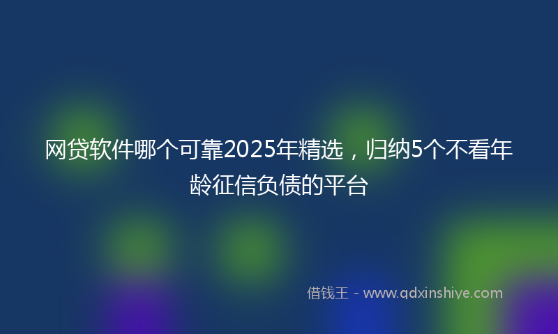 网贷软件哪个可靠2025年精选，归纳5个不看年龄征信负债的平台