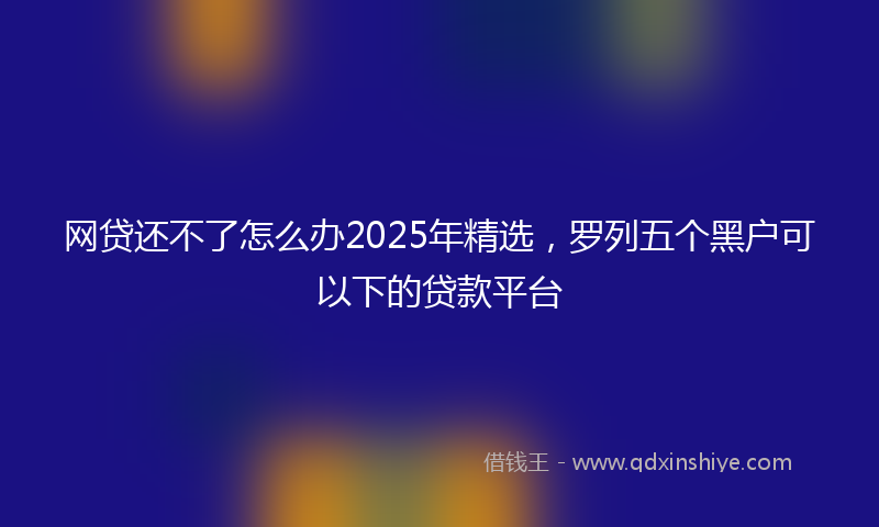 网贷还不了怎么办2025年精选，罗列五个黑户可以下的贷款平台