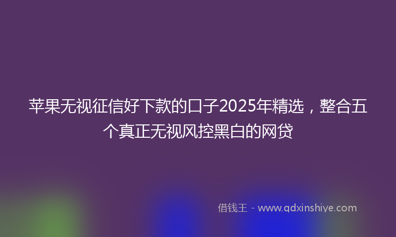 苹果无视征信好下款的口子2025年精选，整合五个真正无视风控黑白的网贷