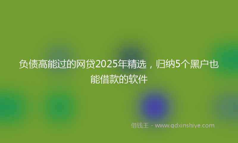 负债高能过的网贷2025年精选，归纳5个黑户也能借款的软件