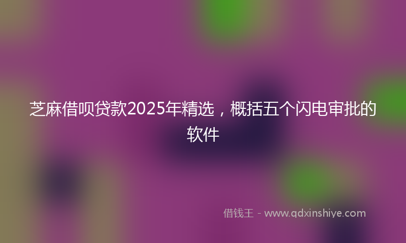 芝麻借呗贷款2025年精选，概括五个闪电审批的软件