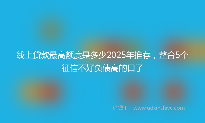 线上贷款最高额度是多少2025年推荐，整合5个征信不好负债高的口子