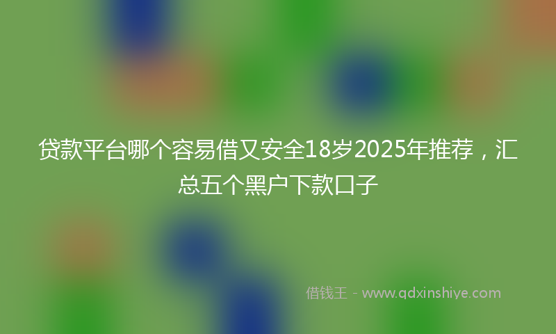 贷款平台哪个容易借又安全18岁2025年推荐，汇总五个黑户下款口子