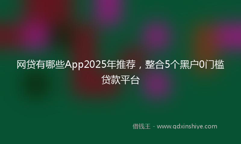 网贷有哪些App2025年推荐，整合5个黑户0门槛贷款平台