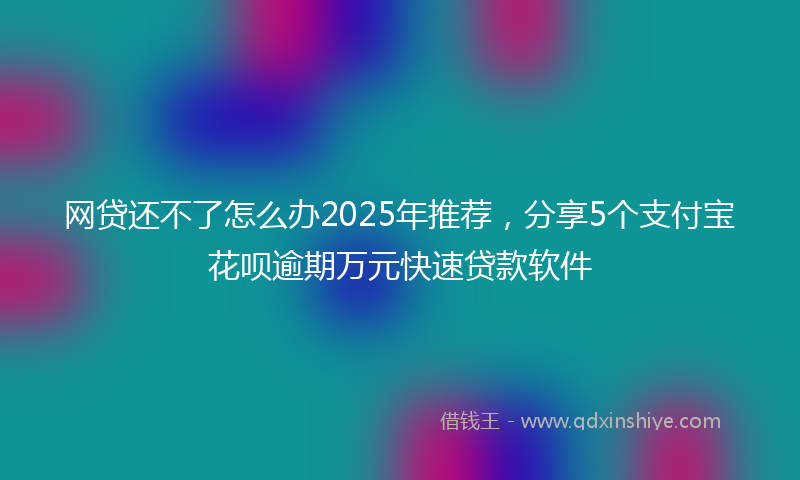 网贷还不了怎么办2025年推荐，分享5个支付宝花呗逾期万元快速贷款软件