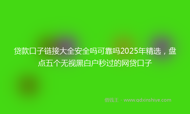 贷款口子链接大全安全吗可靠吗2025年精选，盘点五个无视黑白户秒过的网贷口子