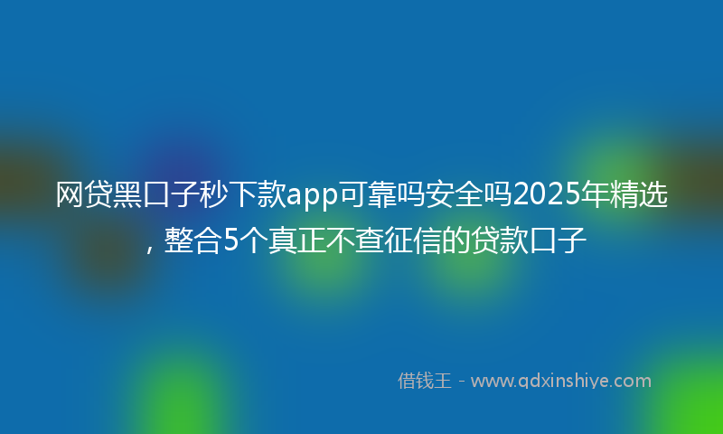 网贷黑口子秒下款app可靠吗安全吗2025年精选，整合5个真正不查征信的贷款口子
