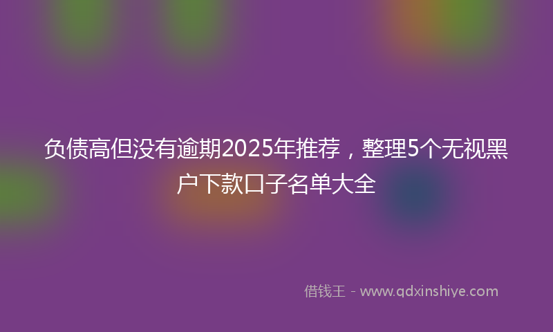 负债高但没有逾期2025年推荐，整理5个无视黑户下款口子名单大全