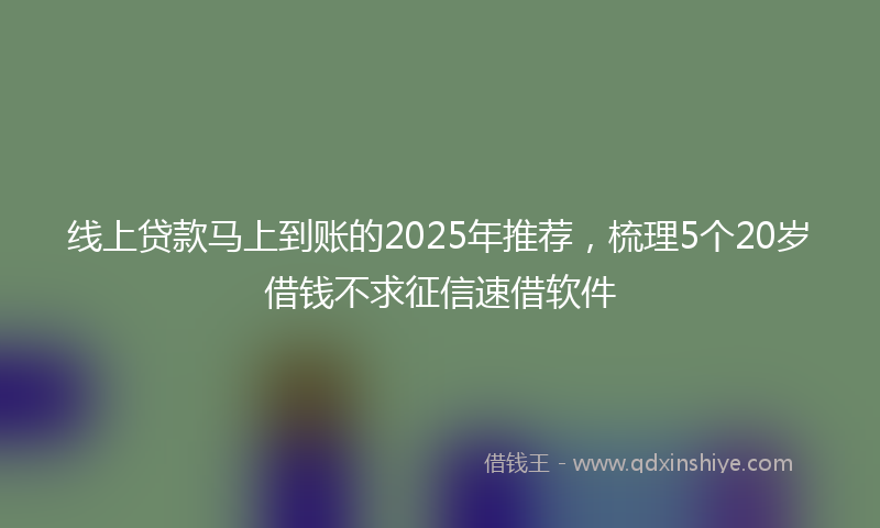 线上贷款马上到账的2025年推荐，梳理5个20岁借钱不求征信速借软件