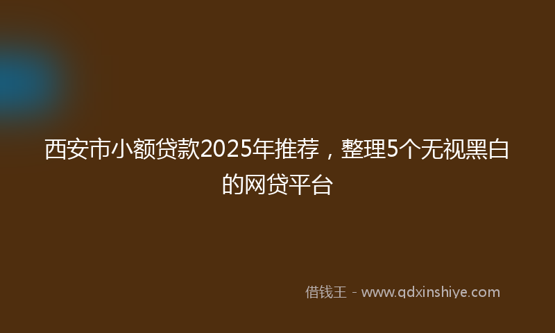 西安市小额贷款2025年推荐，整理5个无视黑白的网贷平台