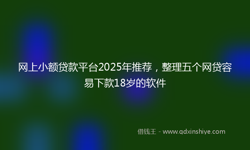 网上小额贷款平台2025年推荐，整理五个网贷容易下款18岁的软件