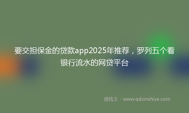 要交担保金的贷款app2025年推荐，罗列五个看银行流水的网贷平台