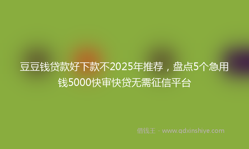豆豆钱贷款好下款不2025年推荐，盘点5个急用钱5000快审快贷无需征信平台