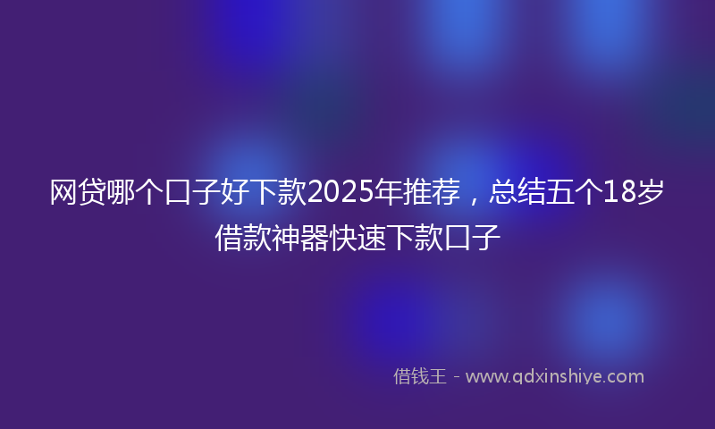 网贷哪个口子好下款2025年推荐，总结五个18岁借款神器快速下款口子