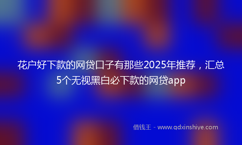 花户好下款的网贷口子有那些2025年推荐，汇总5个无视黑白必下款的网贷app
