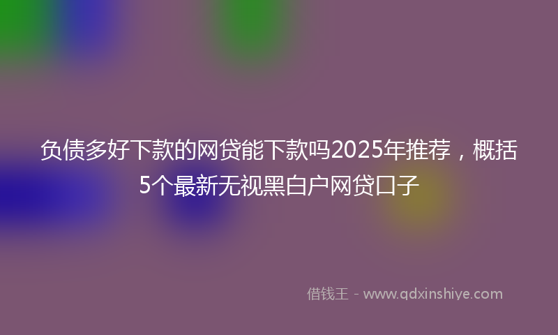 负债多好下款的网贷能下款吗2025年推荐，概括5个最新无视黑白户网贷口子