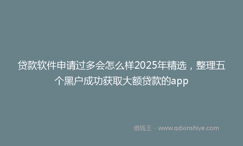贷款软件申请过多会怎么样2025年精选，整理五个黑户成功获取大额贷款的app