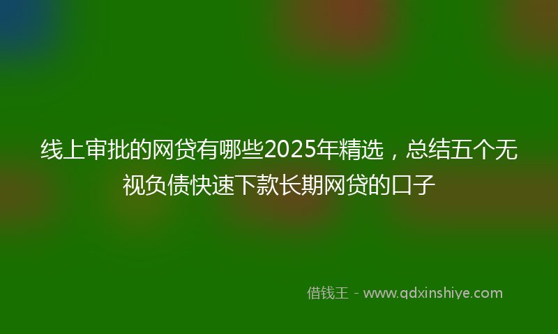 线上审批的网贷有哪些2025年精选，总结五个无视负债快速下款长期网贷的口子