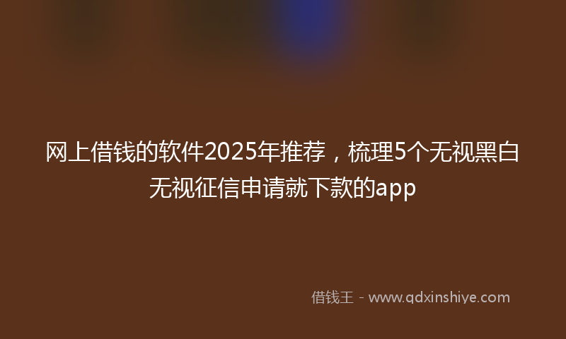 网上借钱的软件2025年推荐，梳理5个无视黑白无视征信申请就下款的app