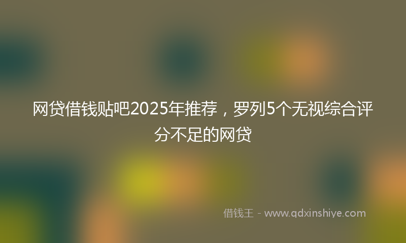 网贷借钱贴吧2025年推荐，罗列5个无视综合评分不足的网贷