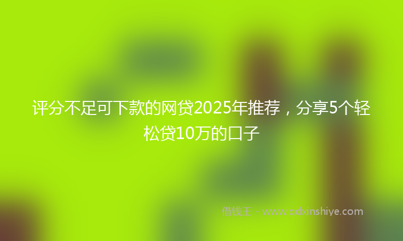 评分不足可下款的网贷2025年推荐，分享5个轻松贷10万的口子