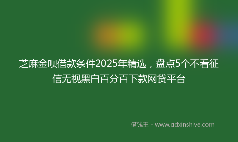 芝麻金呗借款条件2025年精选，盘点5个不看征信无视黑白百分百下款网贷平台