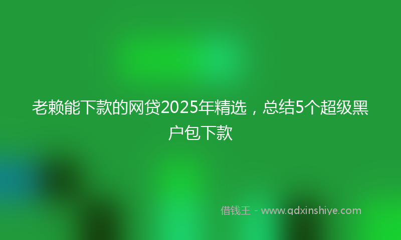 老赖能下款的网贷2025年精选，总结5个超级黑户包下款