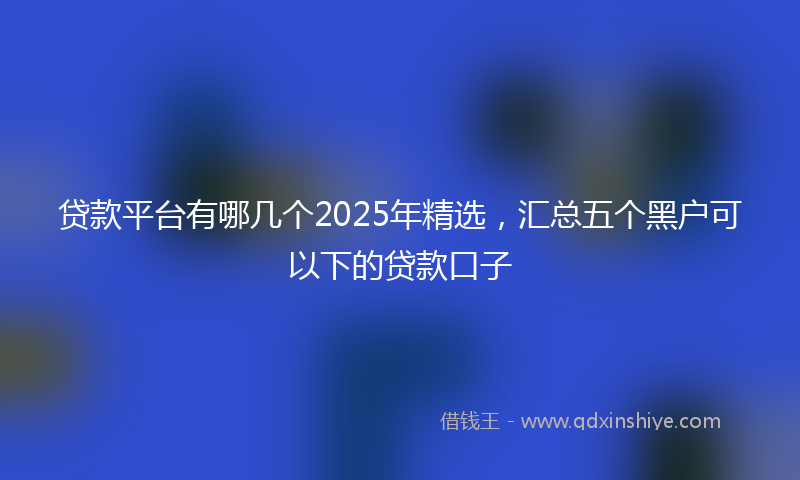 贷款平台有哪几个2025年精选，汇总五个黑户可以下的贷款口子