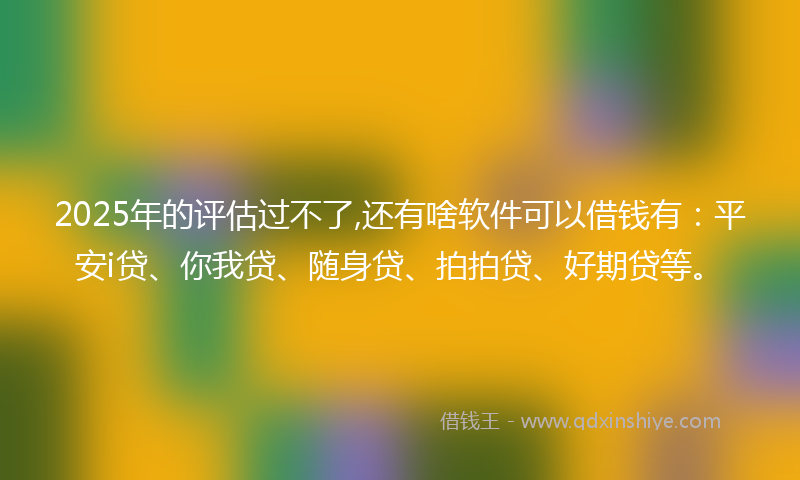 2025年的评估过不了,还有啥软件可以借钱有：平安i贷、你我贷、随身贷、拍拍贷、好期贷等。