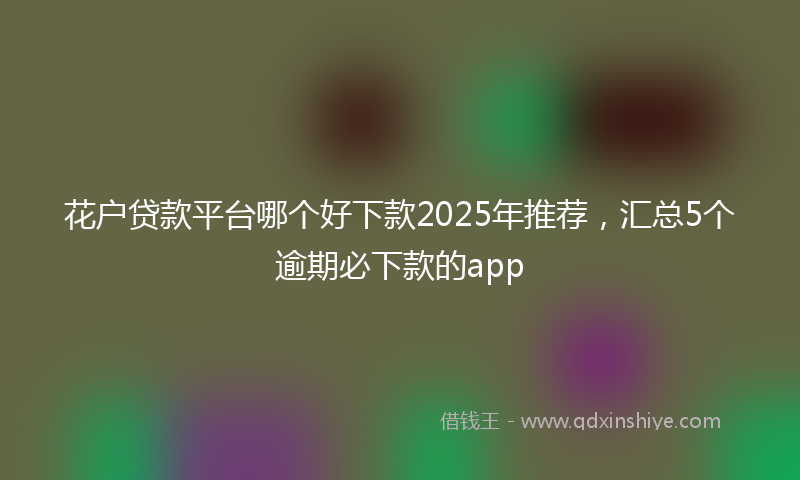 花户贷款平台哪个好下款2025年推荐，汇总5个逾期必下款的app