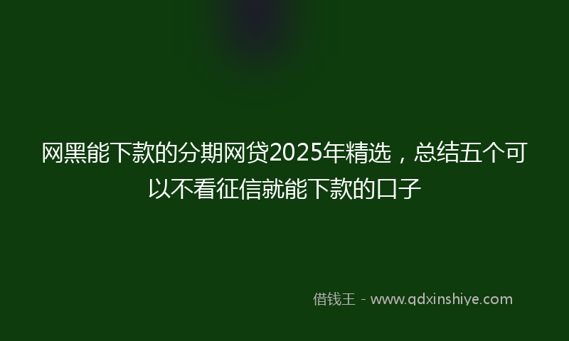 网黑能下款的分期网贷2025年精选，总结五个可以不看征信就能下款的口子