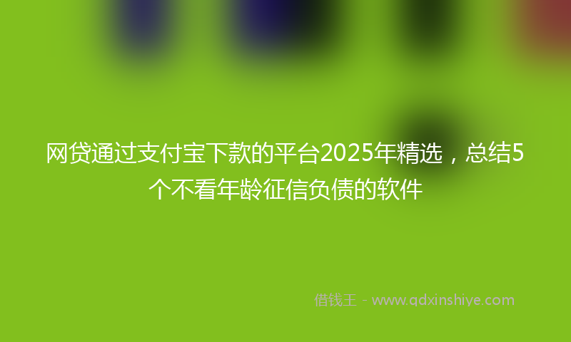 网贷通过支付宝下款的平台2025年精选，总结5个不看年龄征信负债的软件