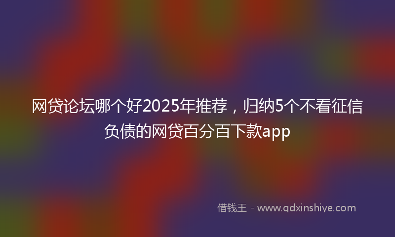 网贷论坛哪个好2025年推荐，归纳5个不看征信负债的网贷百分百下款app