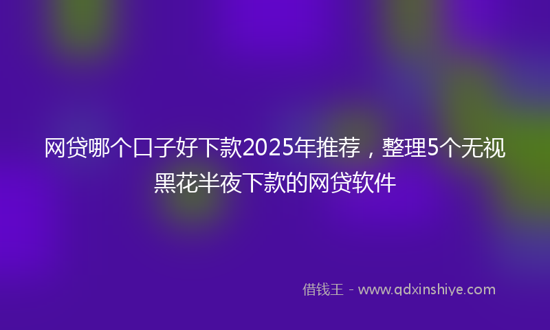 网贷哪个口子好下款2025年推荐，整理5个无视黑花半夜下款的网贷软件