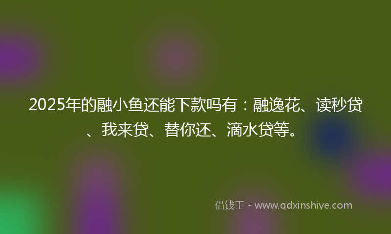 2025年的融小鱼还能下款吗有：融逸花、读秒贷、我来贷、替你还、滴水贷等。