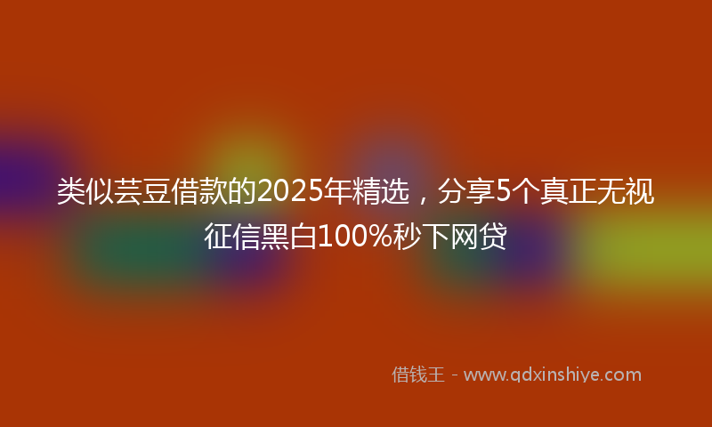 类似芸豆借款的2025年精选，分享5个真正无视征信黑白100%秒下网贷