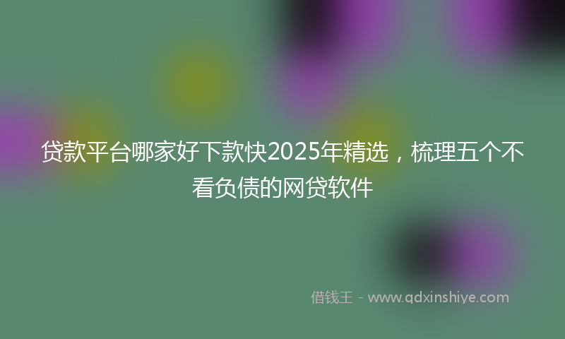 贷款平台哪家好下款快2025年精选，梳理五个不看负债的网贷软件