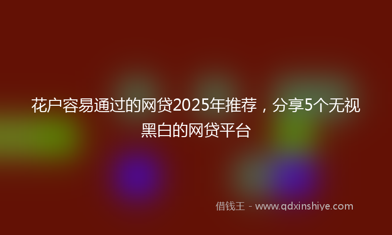 花户容易通过的网贷2025年推荐，分享5个无视黑白的网贷平台
