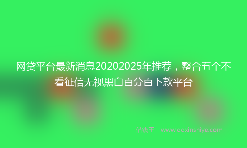 网贷平台最新消息20202025年推荐，整合五个不看征信无视黑白百分百下款平台