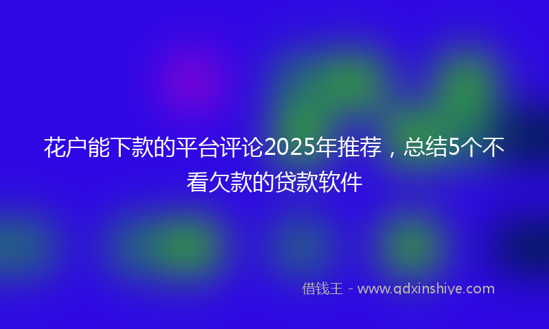 花户能下款的平台评论2025年推荐，总结5个不看欠款的贷款软件