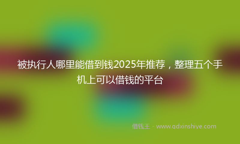 被执行人哪里能借到钱2025年推荐，整理五个手机上可以借钱的平台