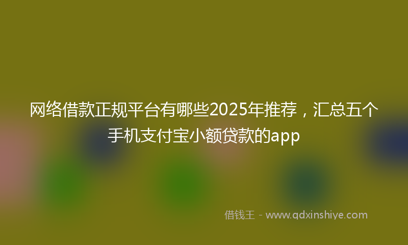 网络借款正规平台有哪些2025年推荐，汇总五个手机支付宝小额贷款的app